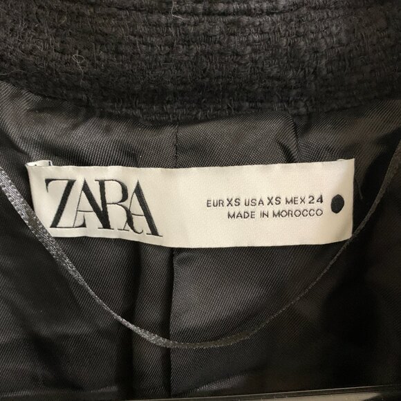 ZARA Women Tweed Blazer 8478/795, Black, Size XS - Picture 3 of 7